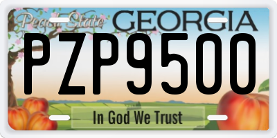 GA license plate PZP9500