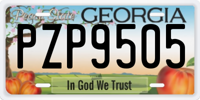 GA license plate PZP9505