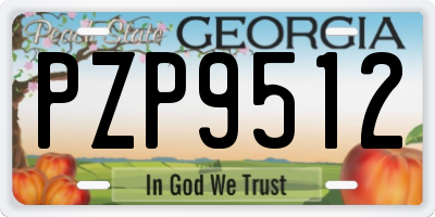 GA license plate PZP9512