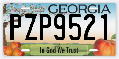 GA license plate PZP9521