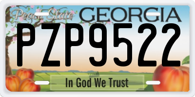 GA license plate PZP9522
