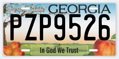 GA license plate PZP9526