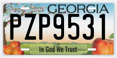 GA license plate PZP9531