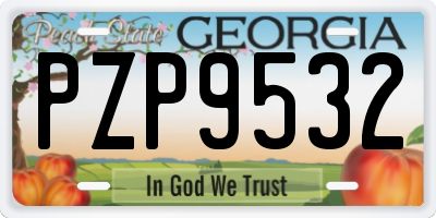GA license plate PZP9532