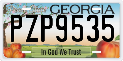 GA license plate PZP9535