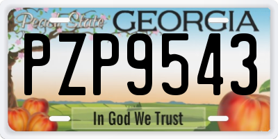 GA license plate PZP9543
