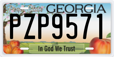 GA license plate PZP9571