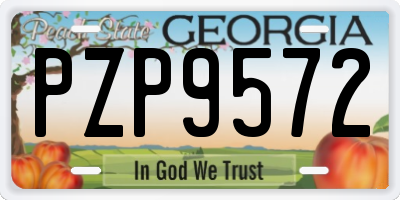 GA license plate PZP9572