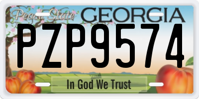 GA license plate PZP9574