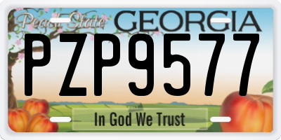 GA license plate PZP9577