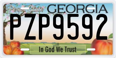 GA license plate PZP9592