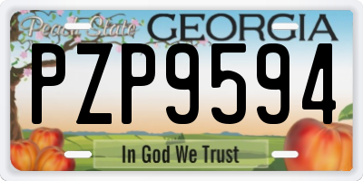 GA license plate PZP9594