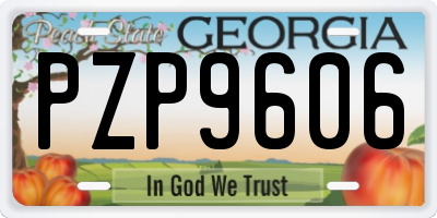 GA license plate PZP9606