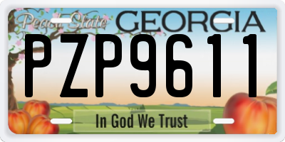 GA license plate PZP9611