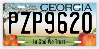 GA license plate PZP9620