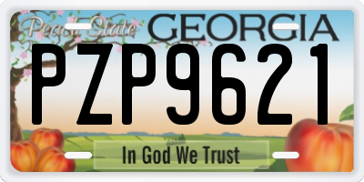 GA license plate PZP9621