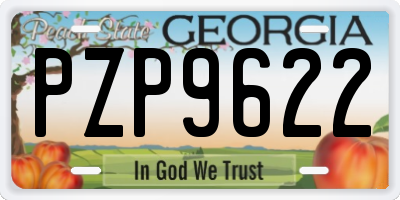 GA license plate PZP9622