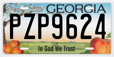 GA license plate PZP9624