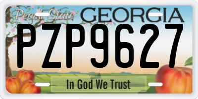 GA license plate PZP9627