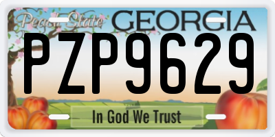 GA license plate PZP9629