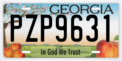 GA license plate PZP9631