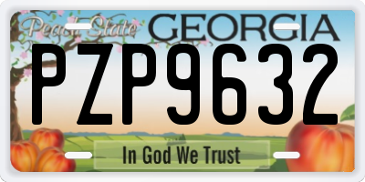 GA license plate PZP9632
