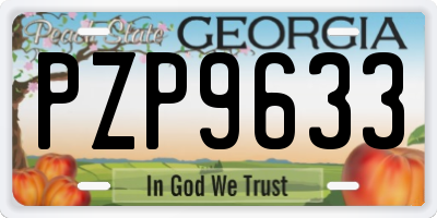 GA license plate PZP9633