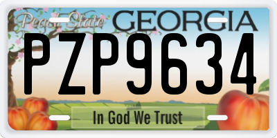 GA license plate PZP9634