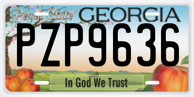 GA license plate PZP9636