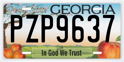 GA license plate PZP9637