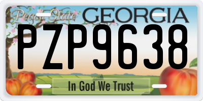 GA license plate PZP9638