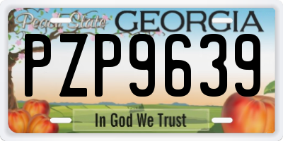 GA license plate PZP9639