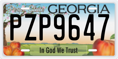 GA license plate PZP9647