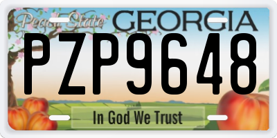 GA license plate PZP9648