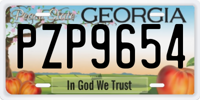 GA license plate PZP9654