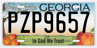 GA license plate PZP9657
