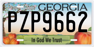 GA license plate PZP9662