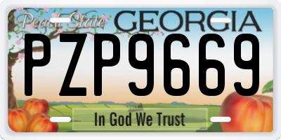 GA license plate PZP9669