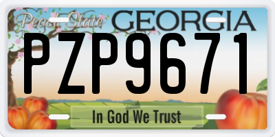 GA license plate PZP9671