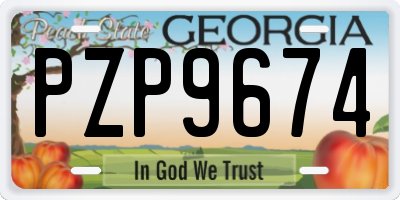 GA license plate PZP9674