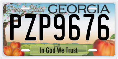 GA license plate PZP9676