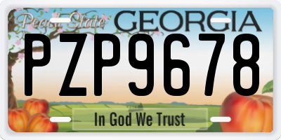 GA license plate PZP9678