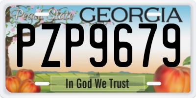 GA license plate PZP9679