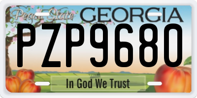 GA license plate PZP9680