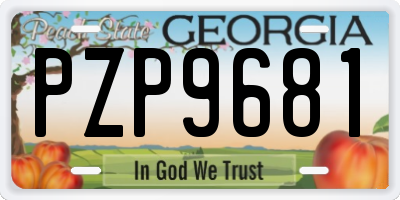 GA license plate PZP9681