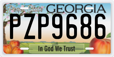 GA license plate PZP9686