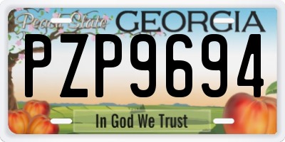 GA license plate PZP9694