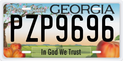 GA license plate PZP9696