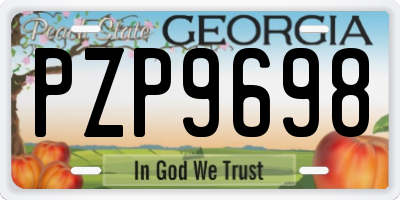 GA license plate PZP9698