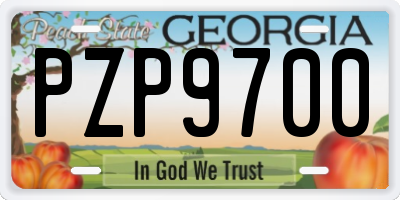 GA license plate PZP9700